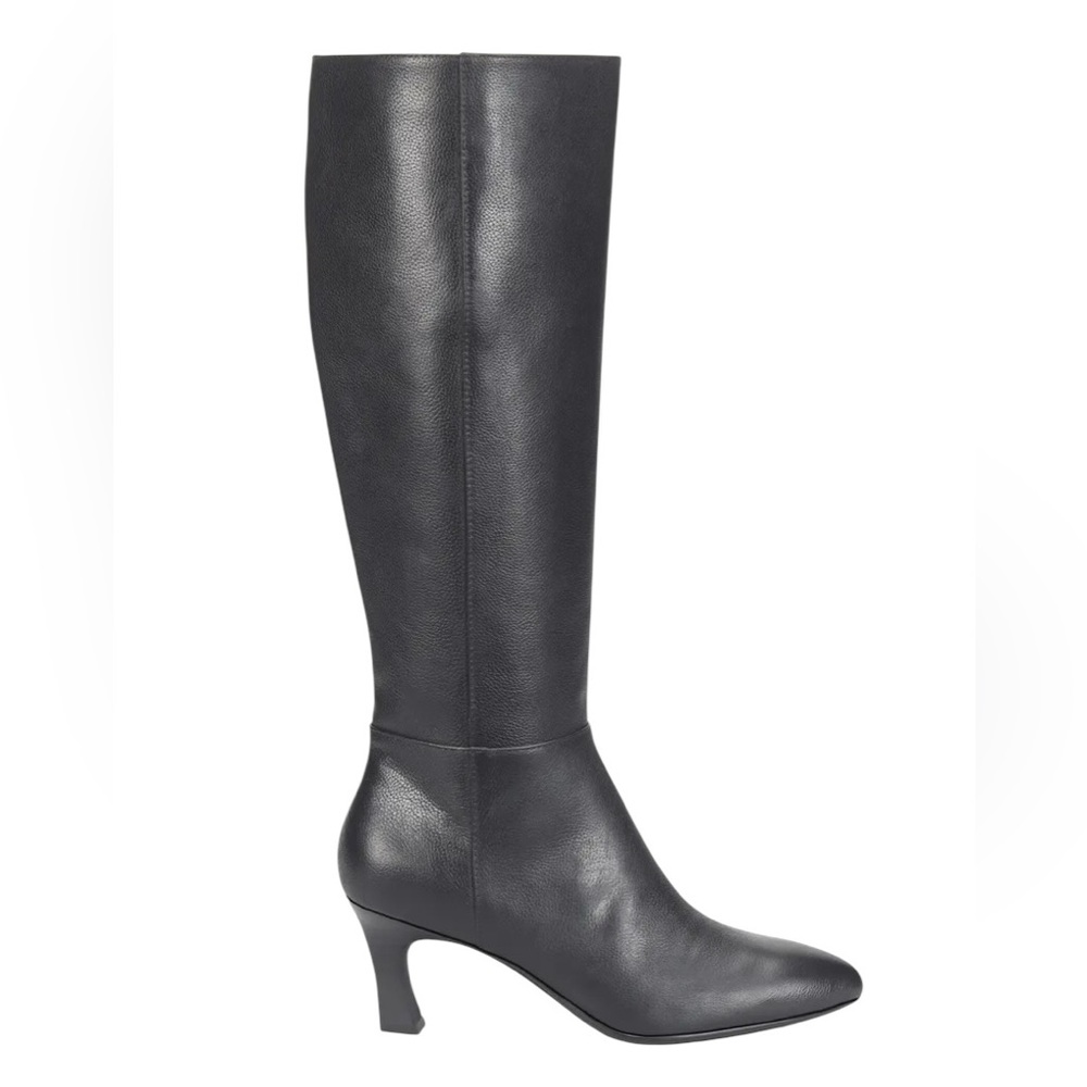 Sofft Boots Sonya Knee High Kitten Heel Pointed Toe Genuine Leather Black Size 8 - Picture 2 of 15